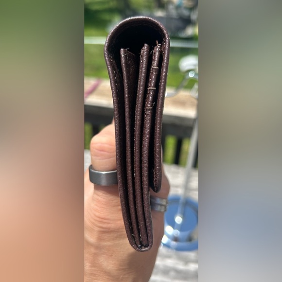 Vegan Leather Brown Snap Long Wallet LIKE NEW! - Picture 4 of 8